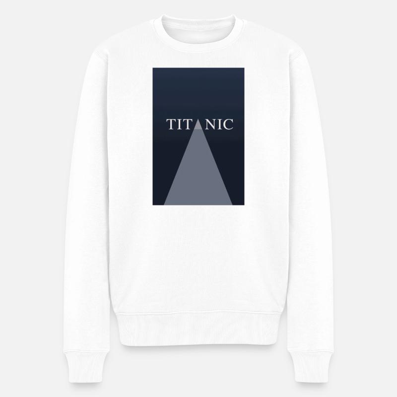 TITANIC Minimal Concept Poster - Männer Premium Bio Pullover - Weiß