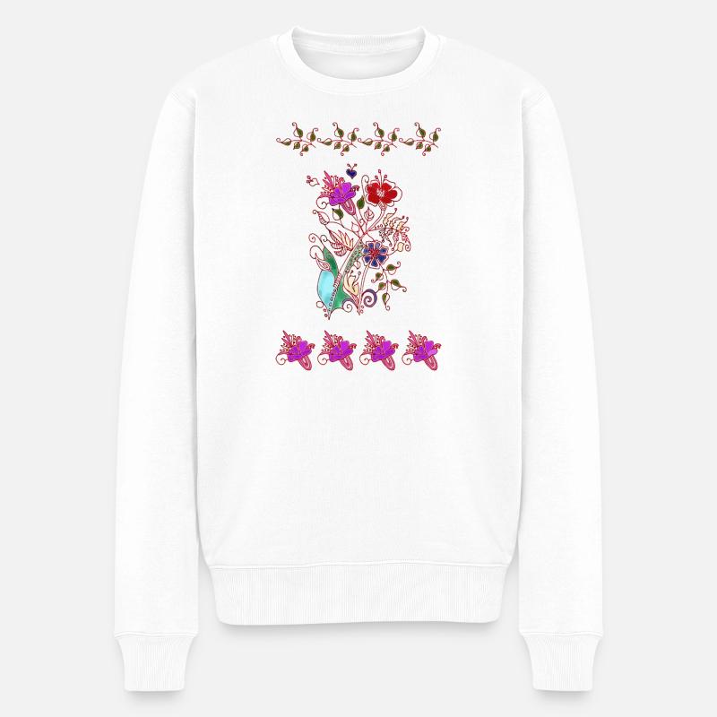 Fleur - Pull Premium bio Homme - blanc