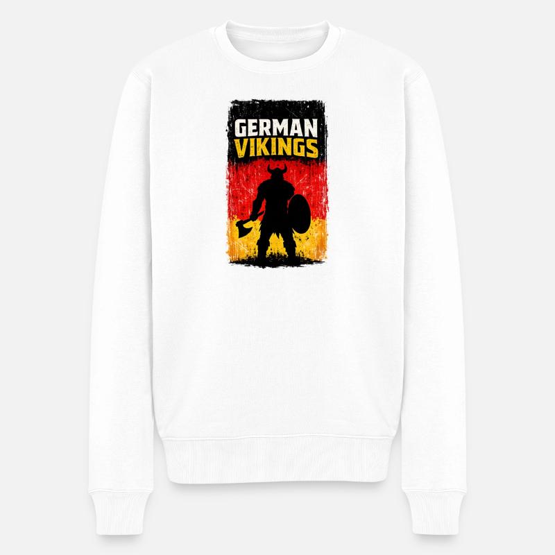 Vikings allemands – Drapeau guerrier viking allemand - Pull Premium bio Homme - blanc