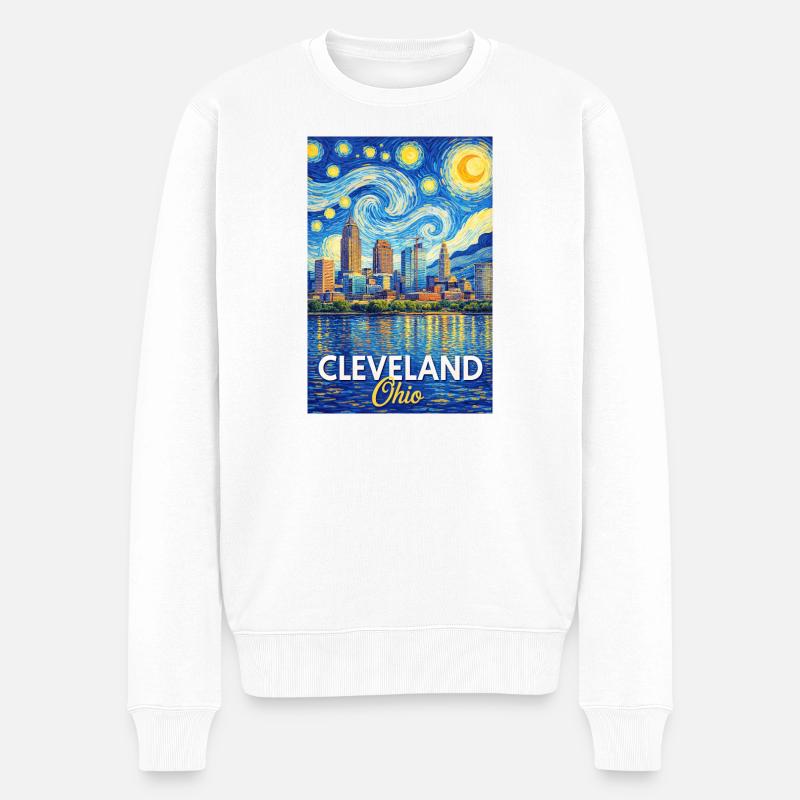 Cleveland, Ohio - Männer Premium Bio Pullover - Weiß