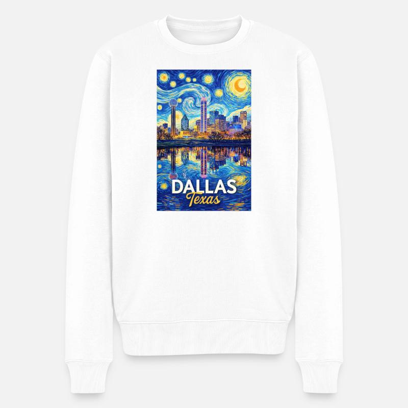 Dallas, Texas - Männer Premium Bio Pullover - Weiß