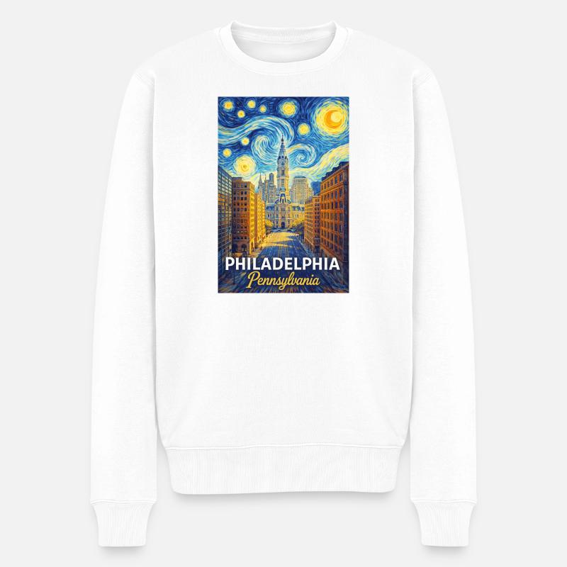 Philadelphia Pennsylvania - Männer Premium Bio Pullover - Weiß