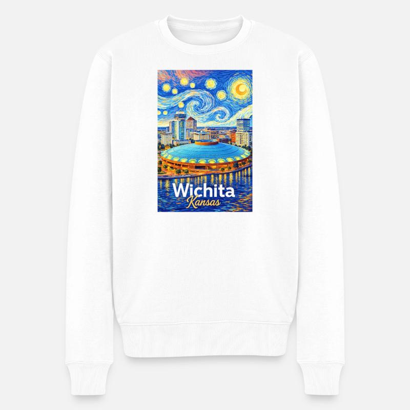 Wichita, Kansas - Männer Premium Bio Pullover - Weiß