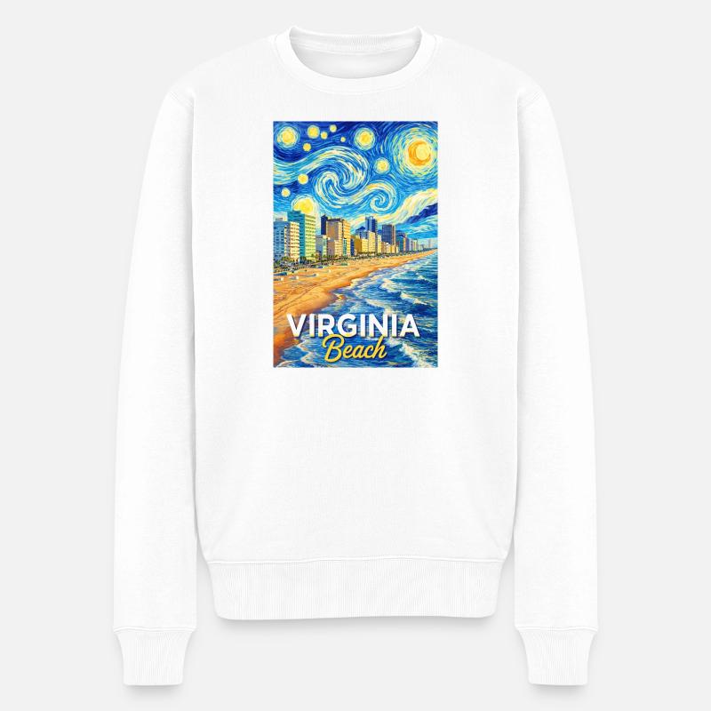 Virginia Beach - Männer Premium Bio Pullover - Weiß