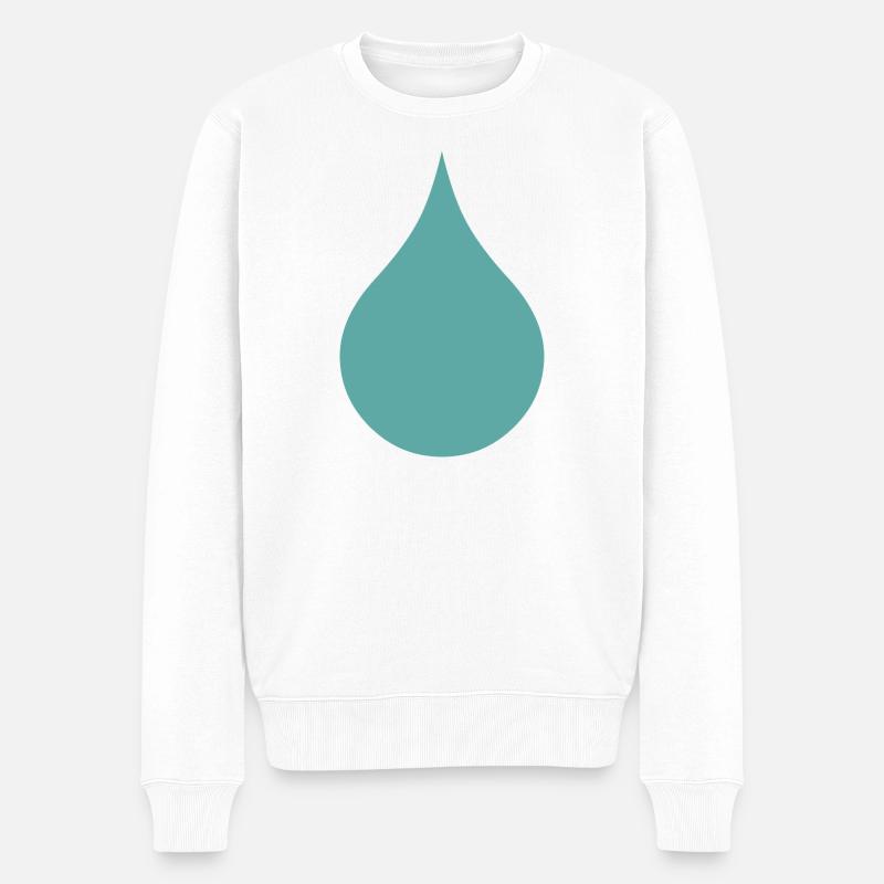 Wassertropfen – Regentropfen - Männer Premium Bio Pullover - Weiß
