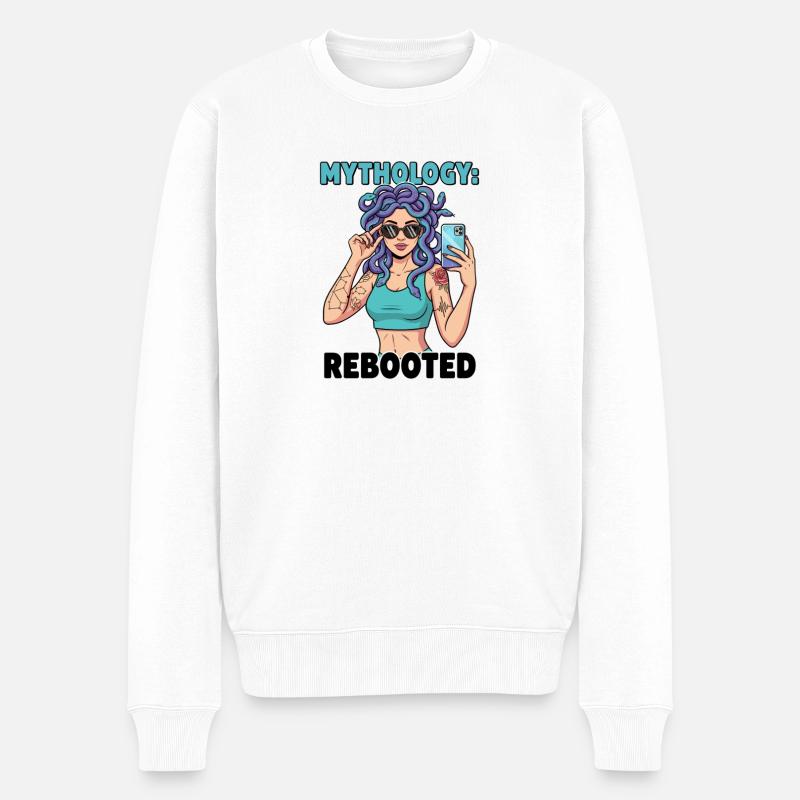 Mythologie moderne de Méduse relancée - Pull Premium bio Homme - blanc