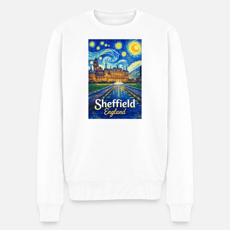 Sheffield, Angleterre, Nuit étoilée - Pull Premium bio Homme - blanc