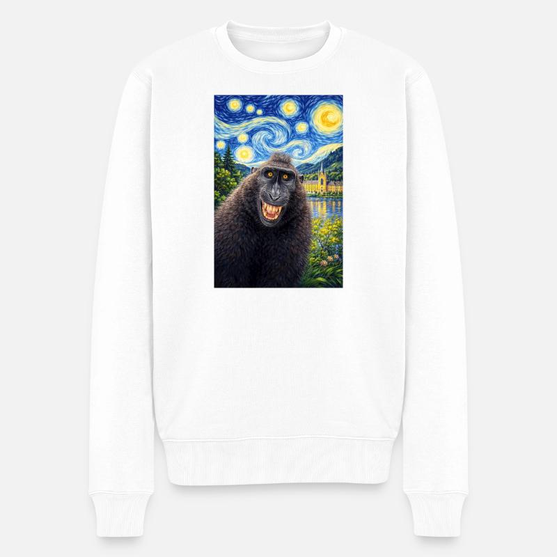 Makake Sternennacht - Männer Premium Bio Pullover - Weiß