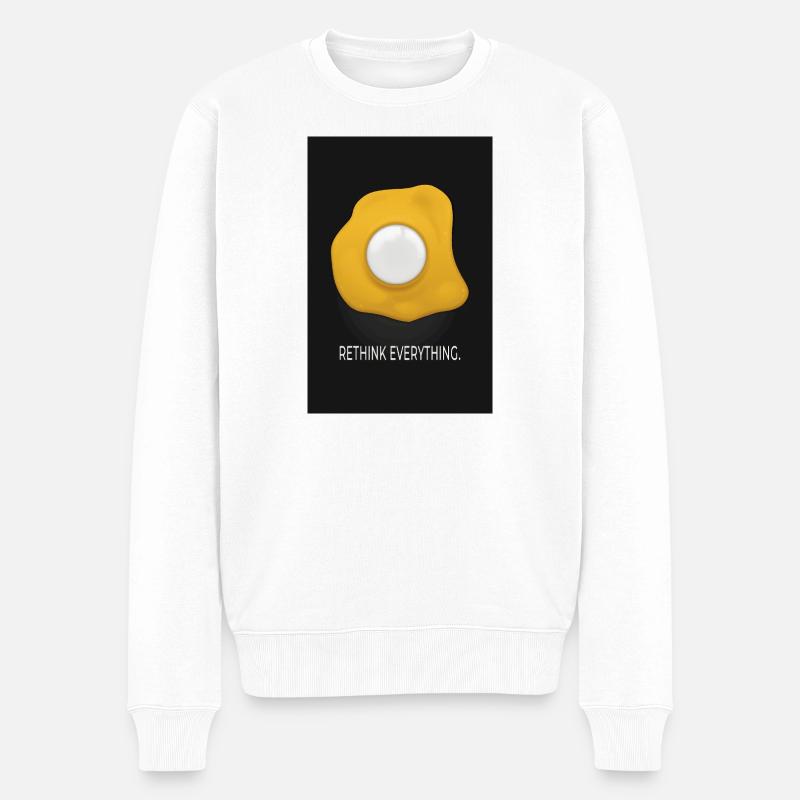 Rethink Everything Minimal Poster Egg Design - Men's Premium Organic Jumper - white