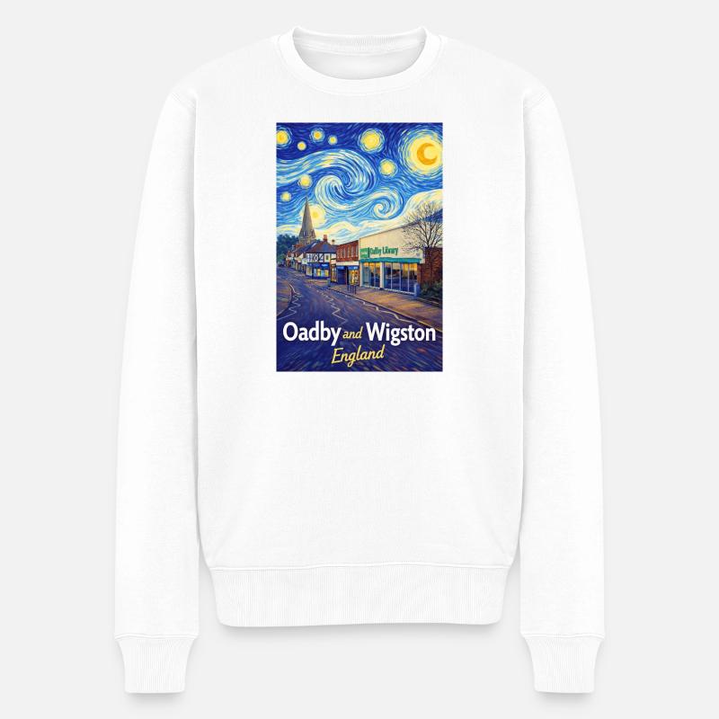 Oadby Wigston England Sternenstraßen - Männer Premium Bio Pullover - Weiß