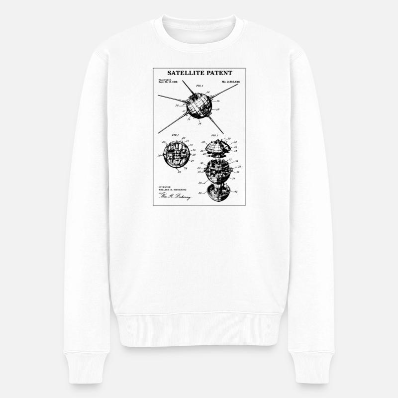 Satelliten-Blueprint-Patent - Männer Premium Bio Pullover - Weiß