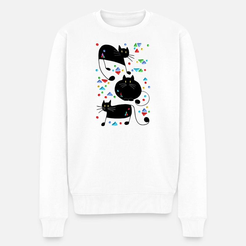 Chats - Pull Premium bio Homme - blanc