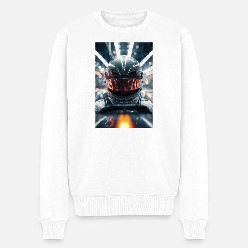 Casque de course néon - Pull Premium bio Homme - blanc