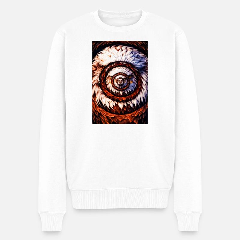 Frühlingsspirale mit Frühlingsmustern - Männer Premium Bio Pullover - Weiß