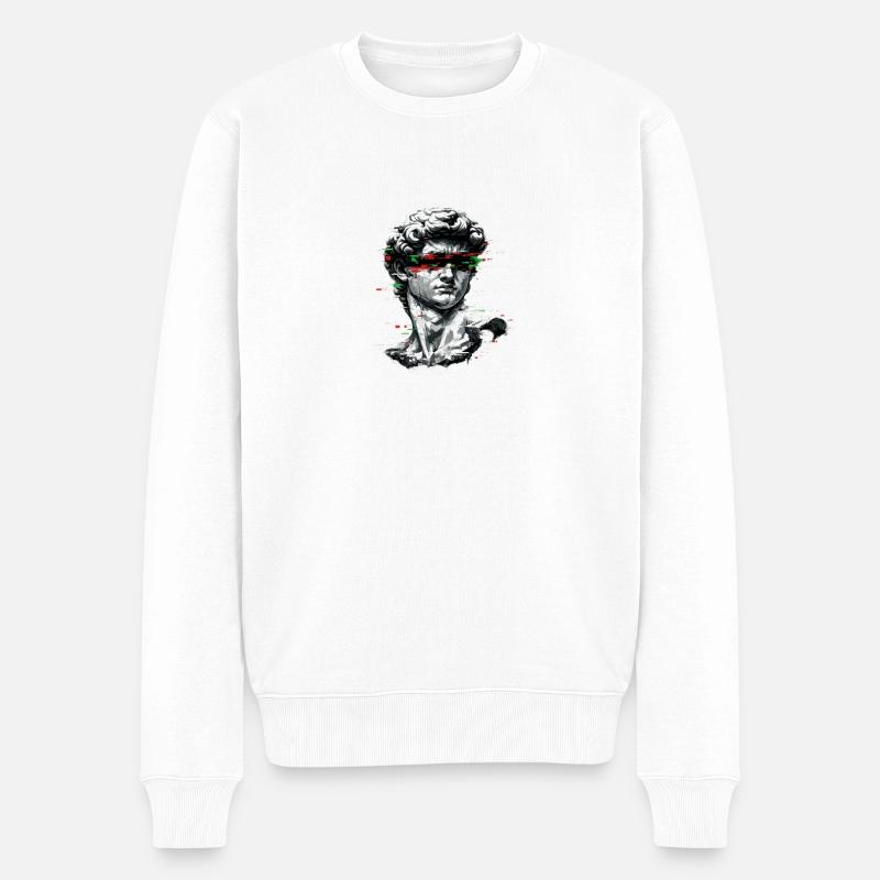 Baroque de bug de buste - Pull Premium bio Homme - blanc