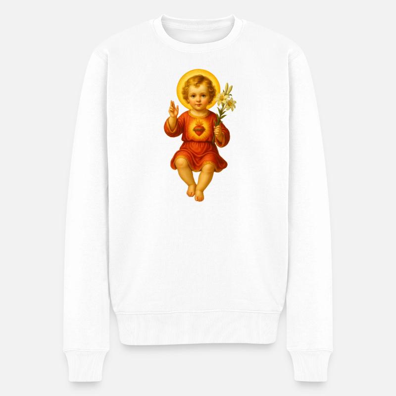 Petit Lys Sauveur Imprimé - Pull Premium bio Homme - blanc