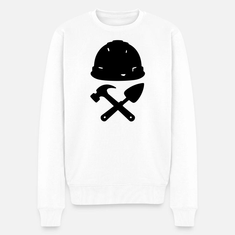 T-shirt Construction - Builder Tools Helmet - Pull Premium bio Homme - blanc
