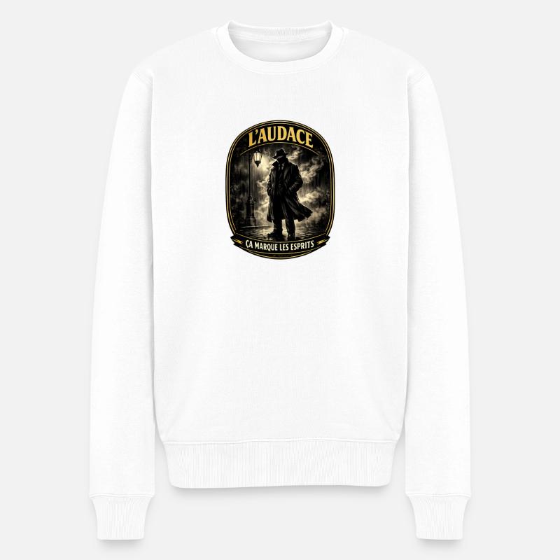 Audace Noire: Esprits et Ombres - Pull Premium bio Homme - blanc