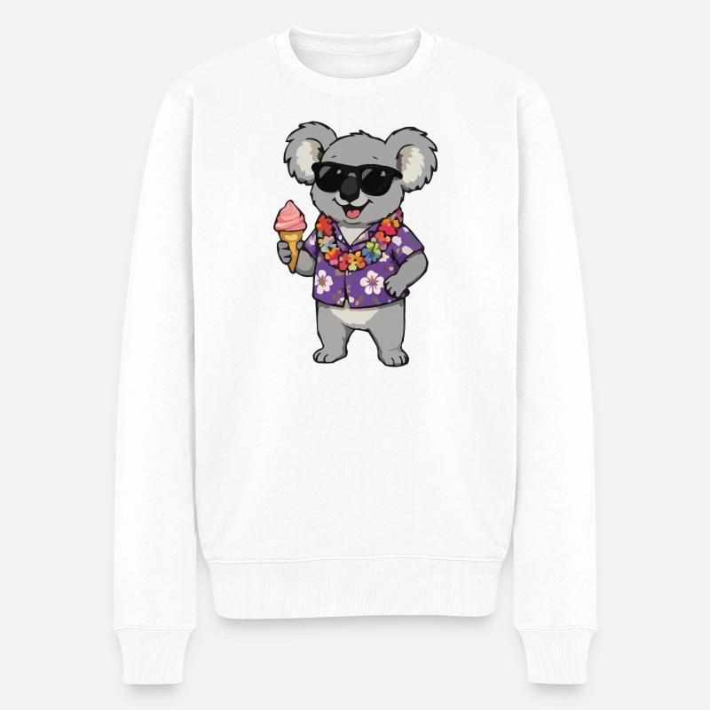 Koala Hawaii Eis - Männer Premium Bio Pullover - Weiß