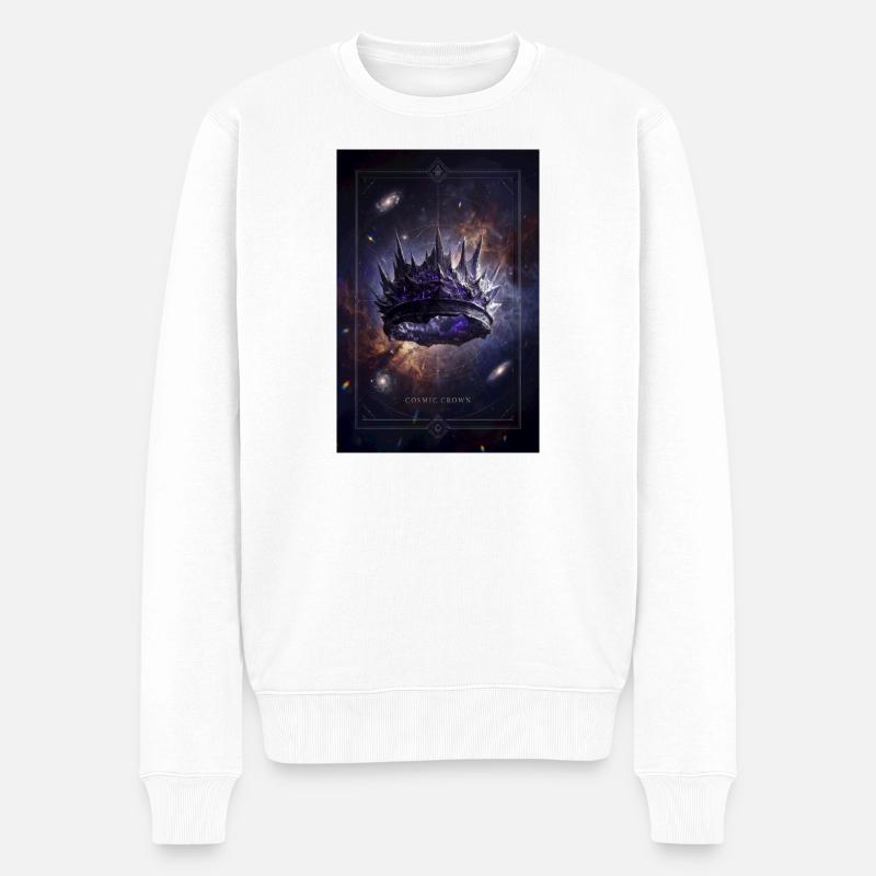 Kosmische Krone - Männer Premium Bio Pullover - Weiß
