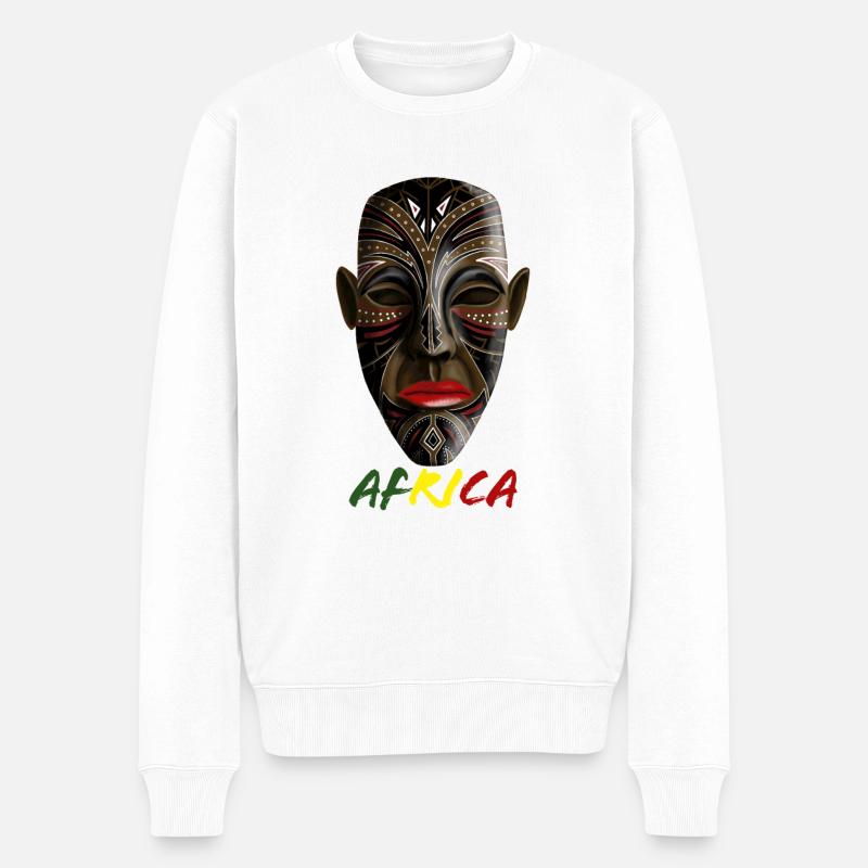 Masque africain - Pull Premium bio Homme - blanc