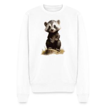 süßer Frechdachs - Männer Premium Bio Pullover - Weiß - Vorne - Thijin (182cm)