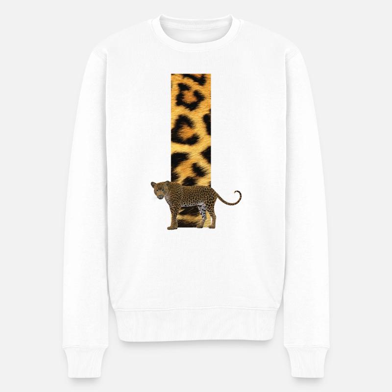 leopard i - Männer Premium Bio Pullover - Weiß