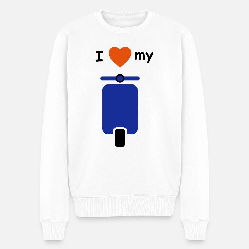 i love roller + heart - Pull Premium bio Homme - blanc