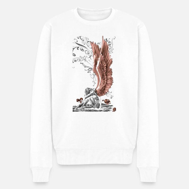 Engel aus dem gefallenen Himmel kreative Kunst Enzo Volo - Männer Premium Bio Pullover - Weiß