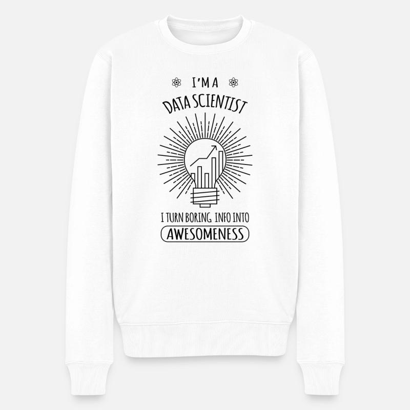 Data scientist Geschenk Informatique - Pull Premium bio Homme - blanc