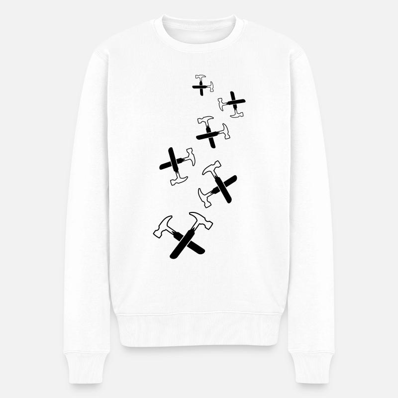 Hammer Symbol - Männer Premium Bio Pullover - Weiß