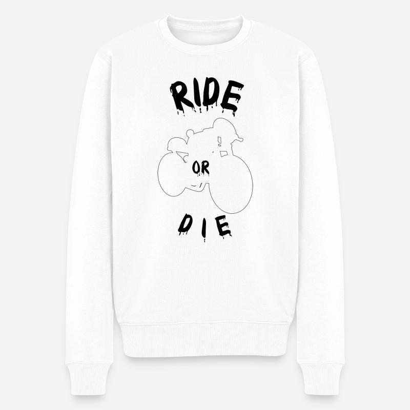 Reiten oder sterben - Männer Premium Bio Pullover - Weiß