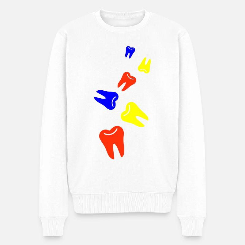 Zahn icon symbol - Männer Premium Bio Pullover - Weiß