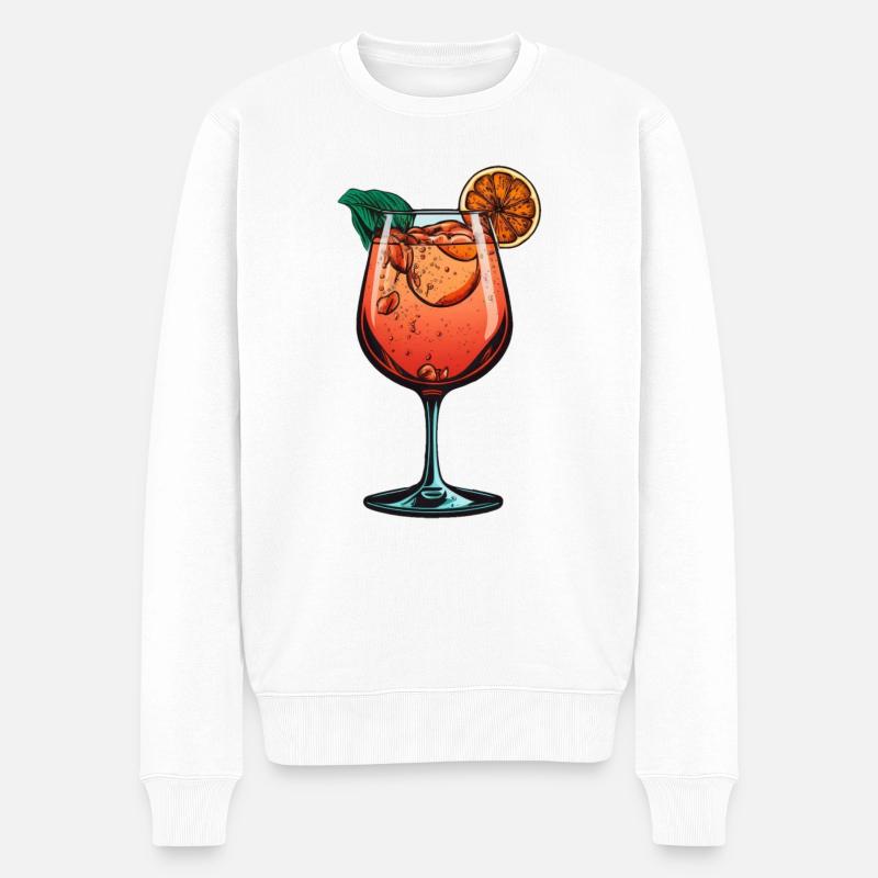 Cocktail in Glas Sprizz - Männer Premium Bio Pullover - Weiß