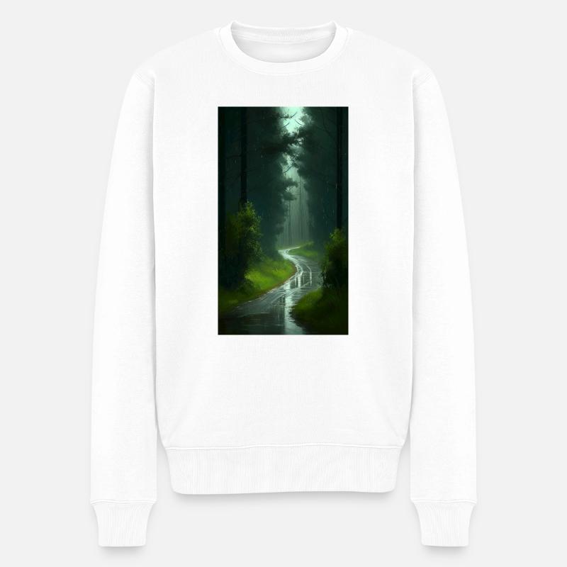 Friedlicher Wald - Männer Premium Bio Pullover - Weiß