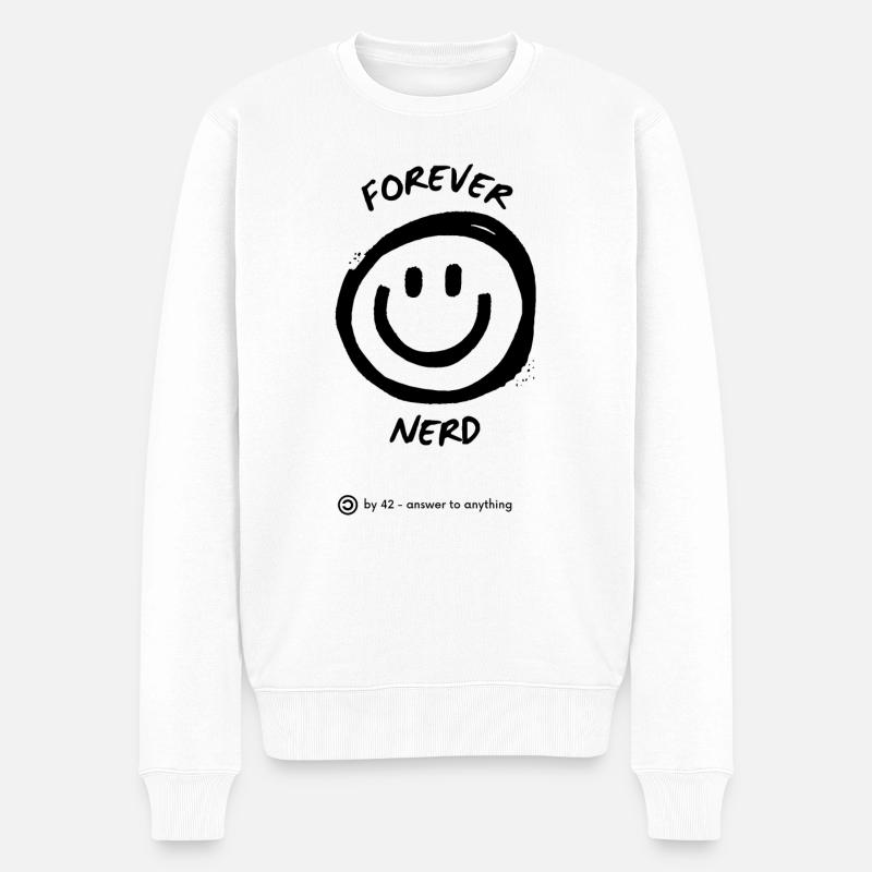 forever Nerd - Männer Premium Bio Pullover - Weiß