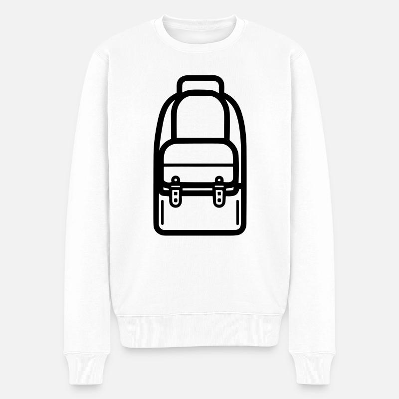 Rucksack - Männer Premium Bio Pullover - Weiß