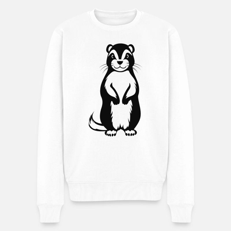 Stinktier - Männer Premium Bio Pullover - Weiß