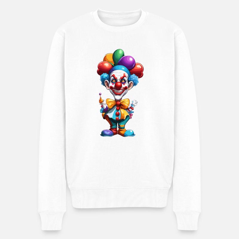 Clown / Cirque / Carnaval / Carnaval / Ludique - Pull Premium bio Homme - blanc