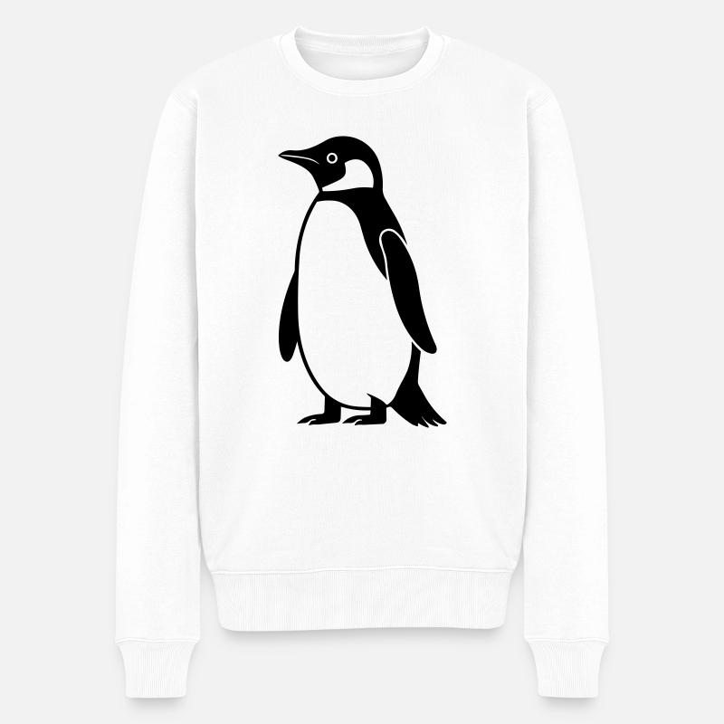 Pinguin - Männer Premium Bio Pullover - Weiß