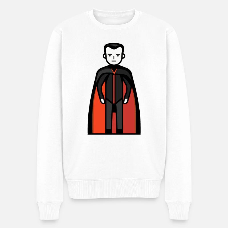 Vampir Halloween Comic - Männer Premium Bio Pullover - Weiß