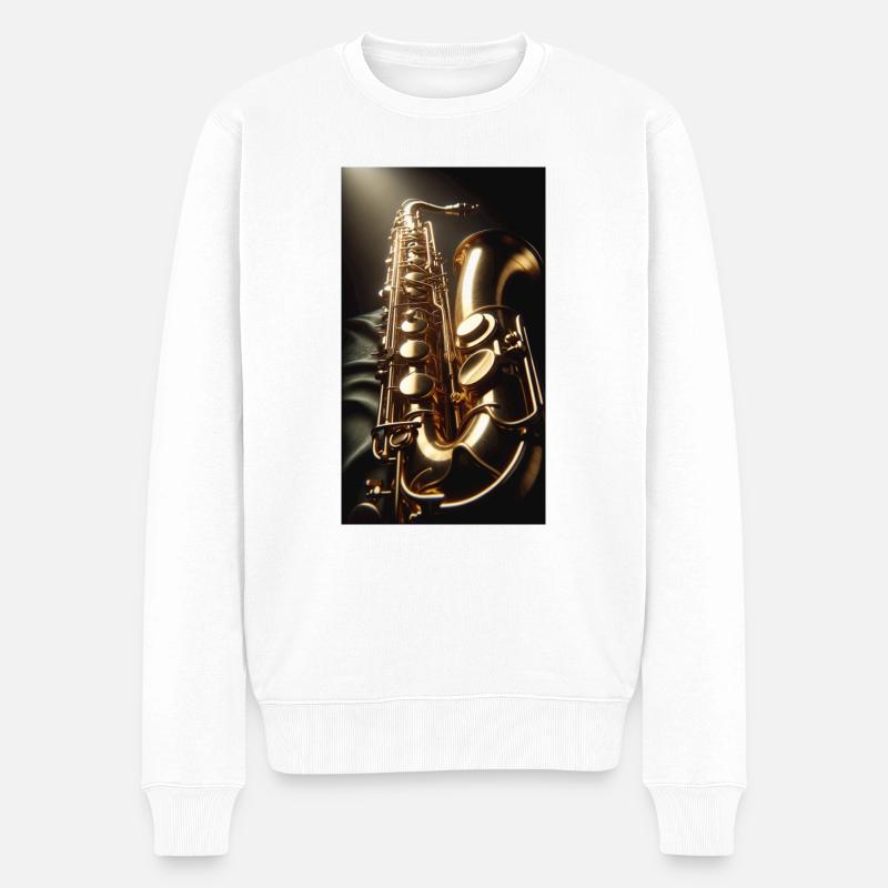 Saxophone - Pull Premium bio Homme - blanc