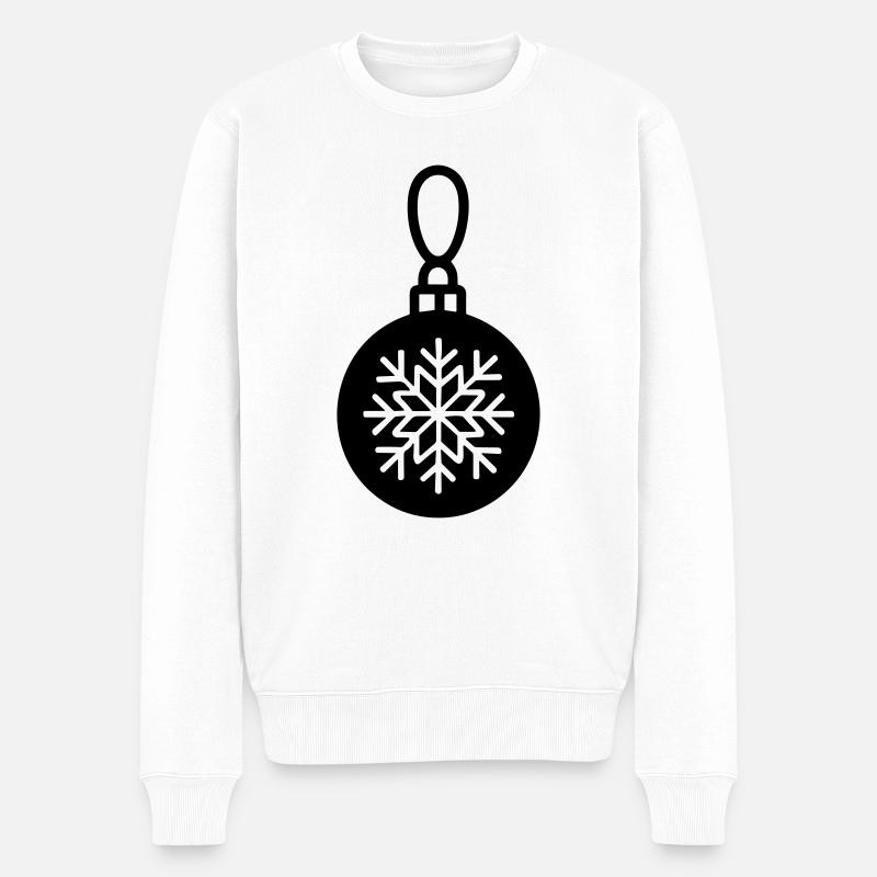 Weihnachtskugel - Männer Premium Bio Pullover - Weiß