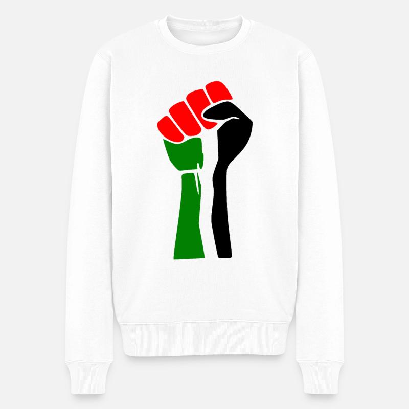 Free palestine - Männer Premium Bio Pullover - Weiß
