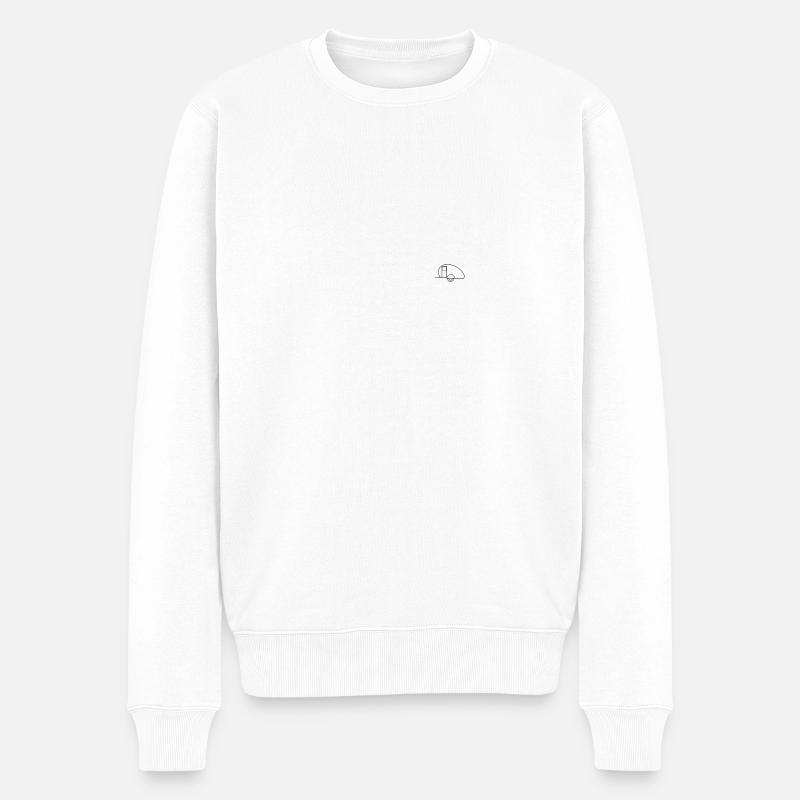 CAMPING- warten auf ... - Männer Premium Bio Pullover - Weiß