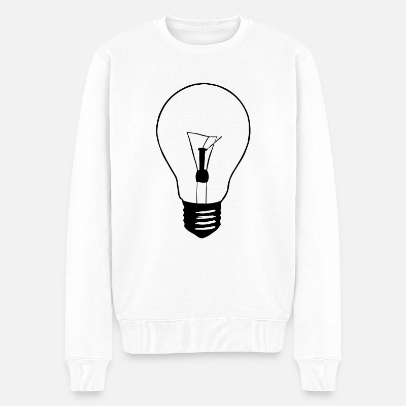 Glühbirne - Männer Premium Bio Pullover - Weiß