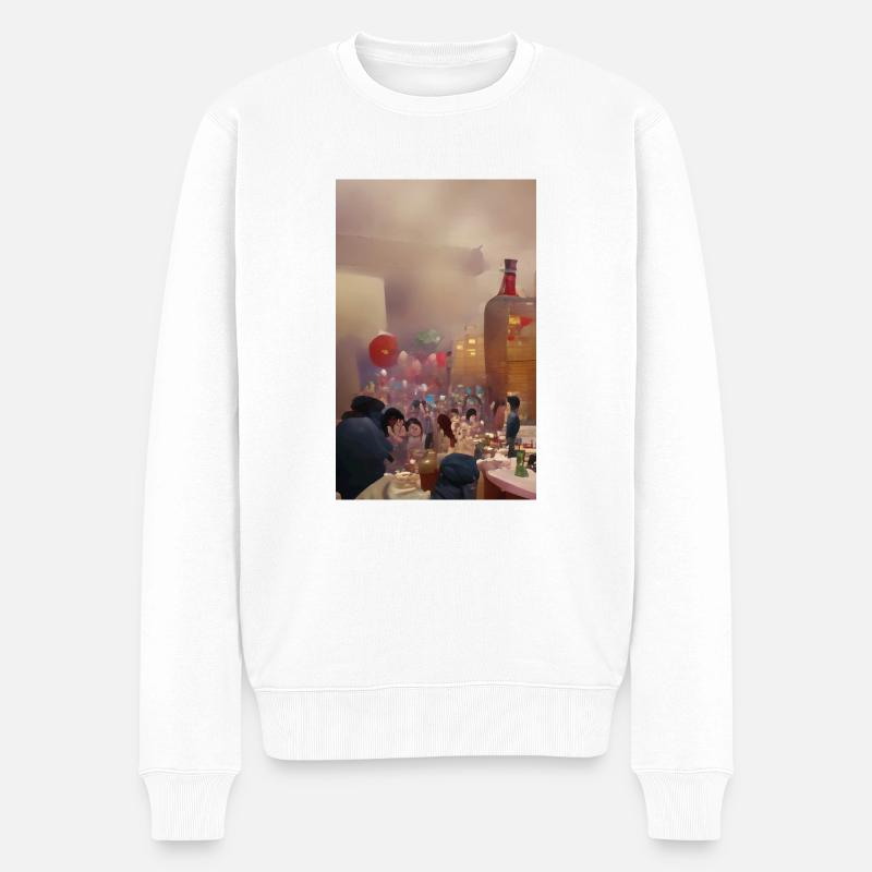 Modern Art Party - Männer Premium Bio Pullover - Weiß
