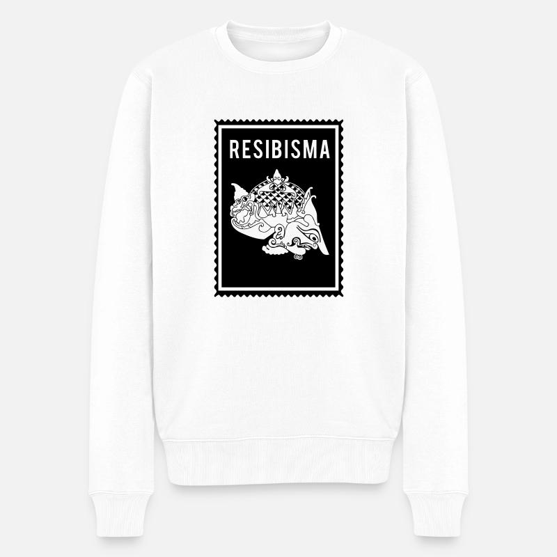 Resibisma - Wayang - Männer Premium Bio Pullover - Weiß