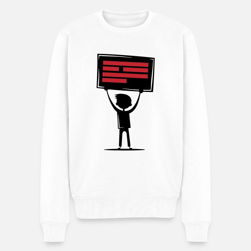 Botschaft Demonstration - Männer Premium Bio Pullover - Weiß