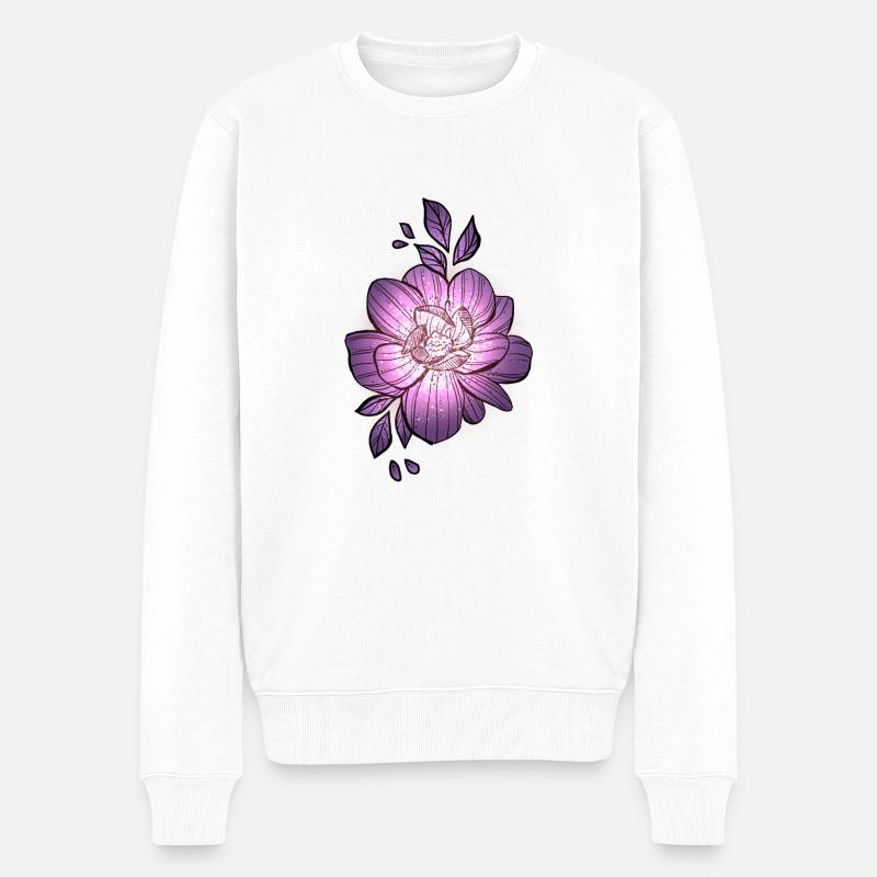 Rose - Männer Premium Bio Pullover - Weiß
